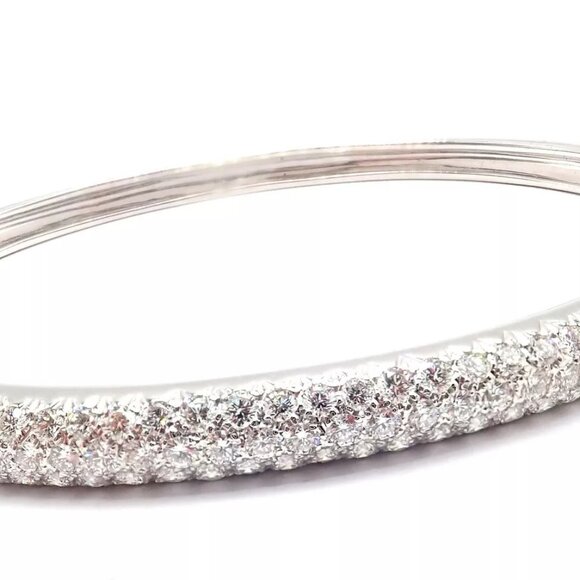 Authentic! Van Cleef & Arpels Eve 18k White Gold Diamond Bangle Bracelet Paper - Picture 11 of 11